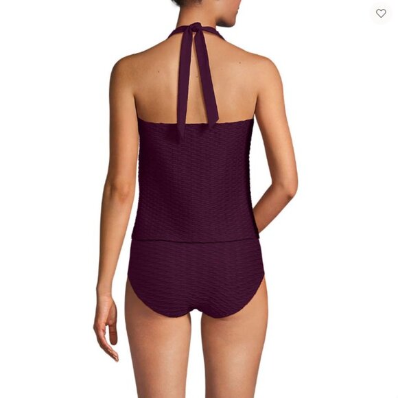 Lands' End Texture Halter Tankini Swimsuit Top - Size: Small Long - NWT - Picture 3 of 9